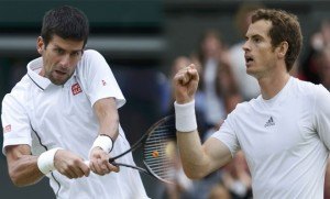 Andy Murray and Novak Djokovic at Wimbledon
