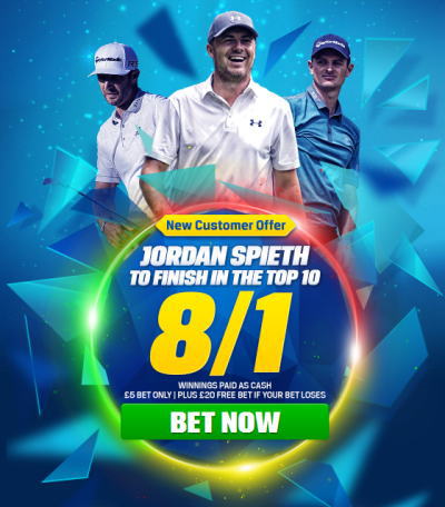 Coral Jordan Spieth 8/1 to be place Offer