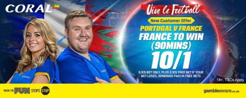 Coral France v Portugal Euro 2016 Final 10/1 Offer