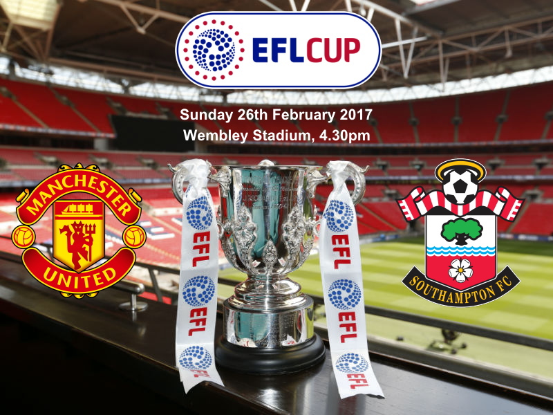 Man Utd vs Southampton EFL Cup Final Logos