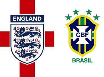 England vs Brazil Flags